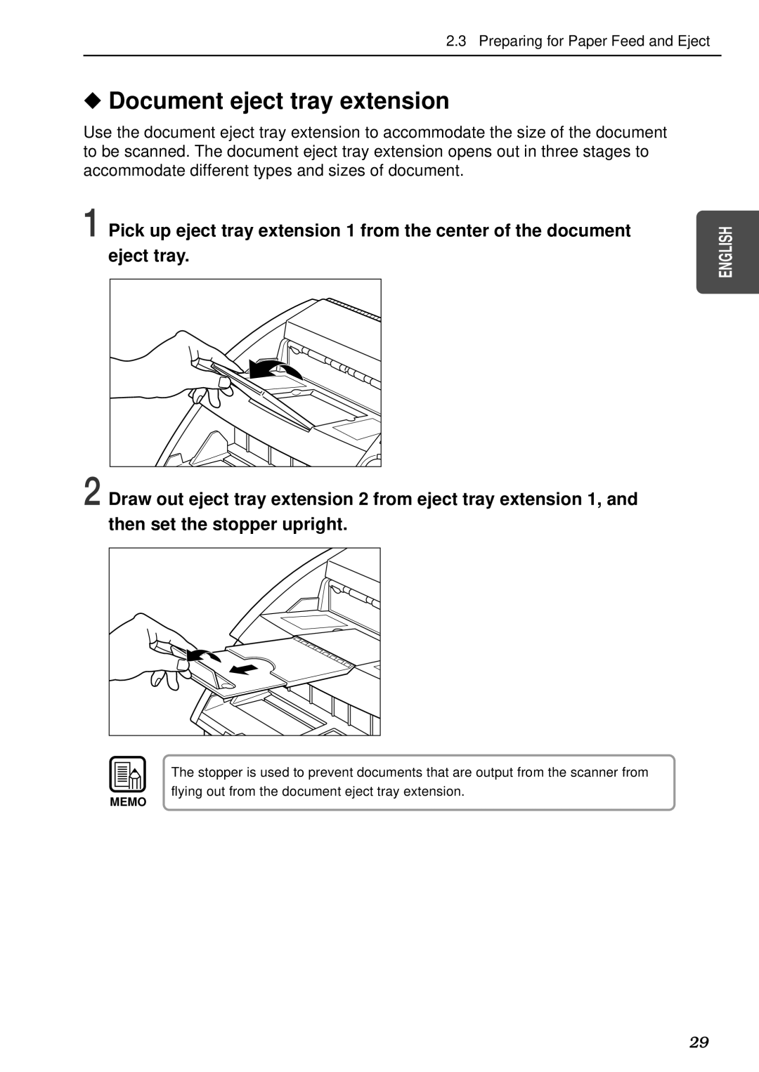 Canon DR-5080C, DR-5020 manual Document eject tray extension 