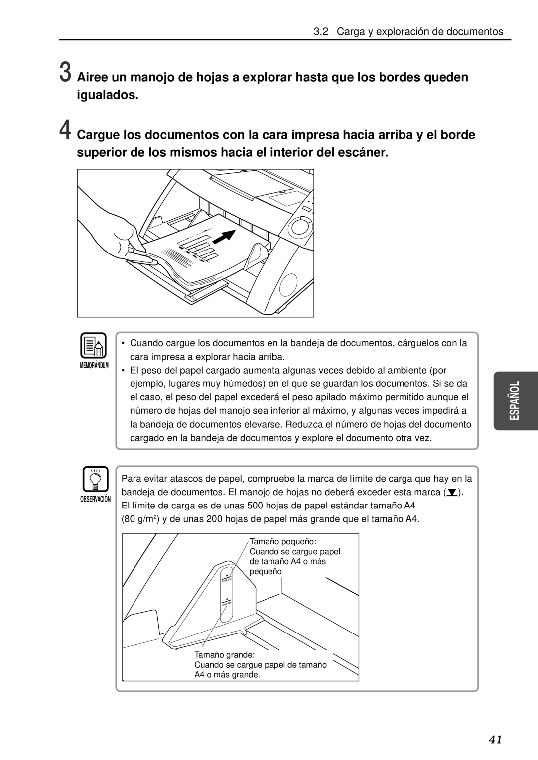 Canon DR-5080C, DR-5020 manual Observació N 