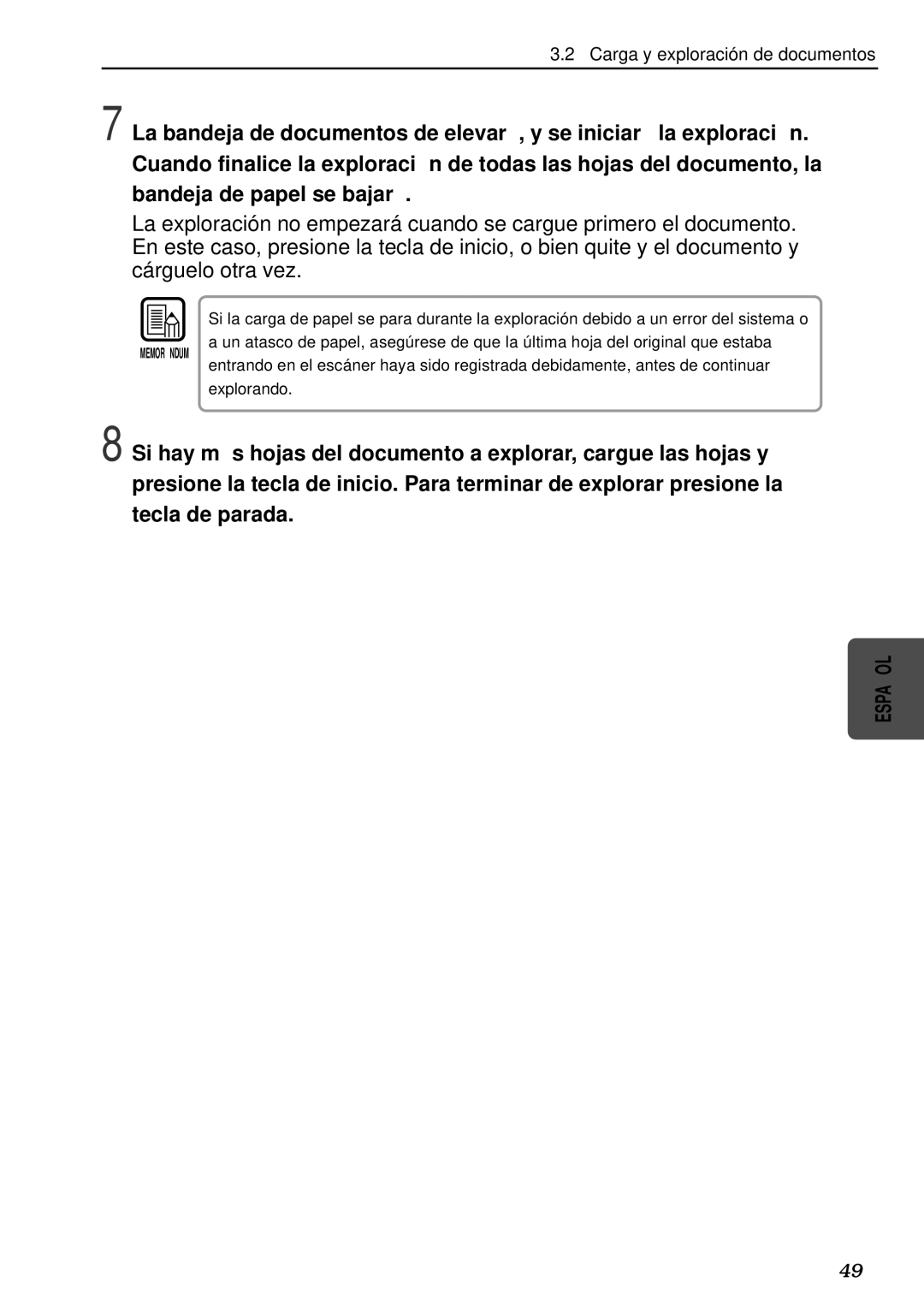 Canon DR-5080C, DR-5020 manual Memorá Ndum 