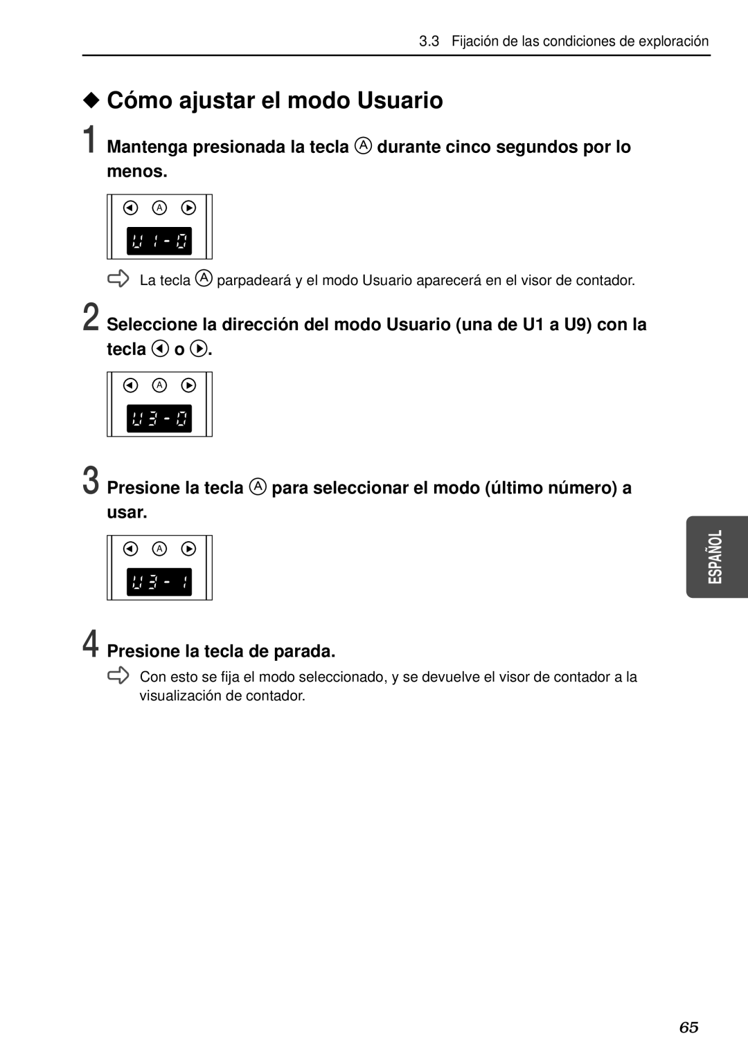 Canon DR-5080C, DR-5020 manual Có mo ajustar el modo Usuario 