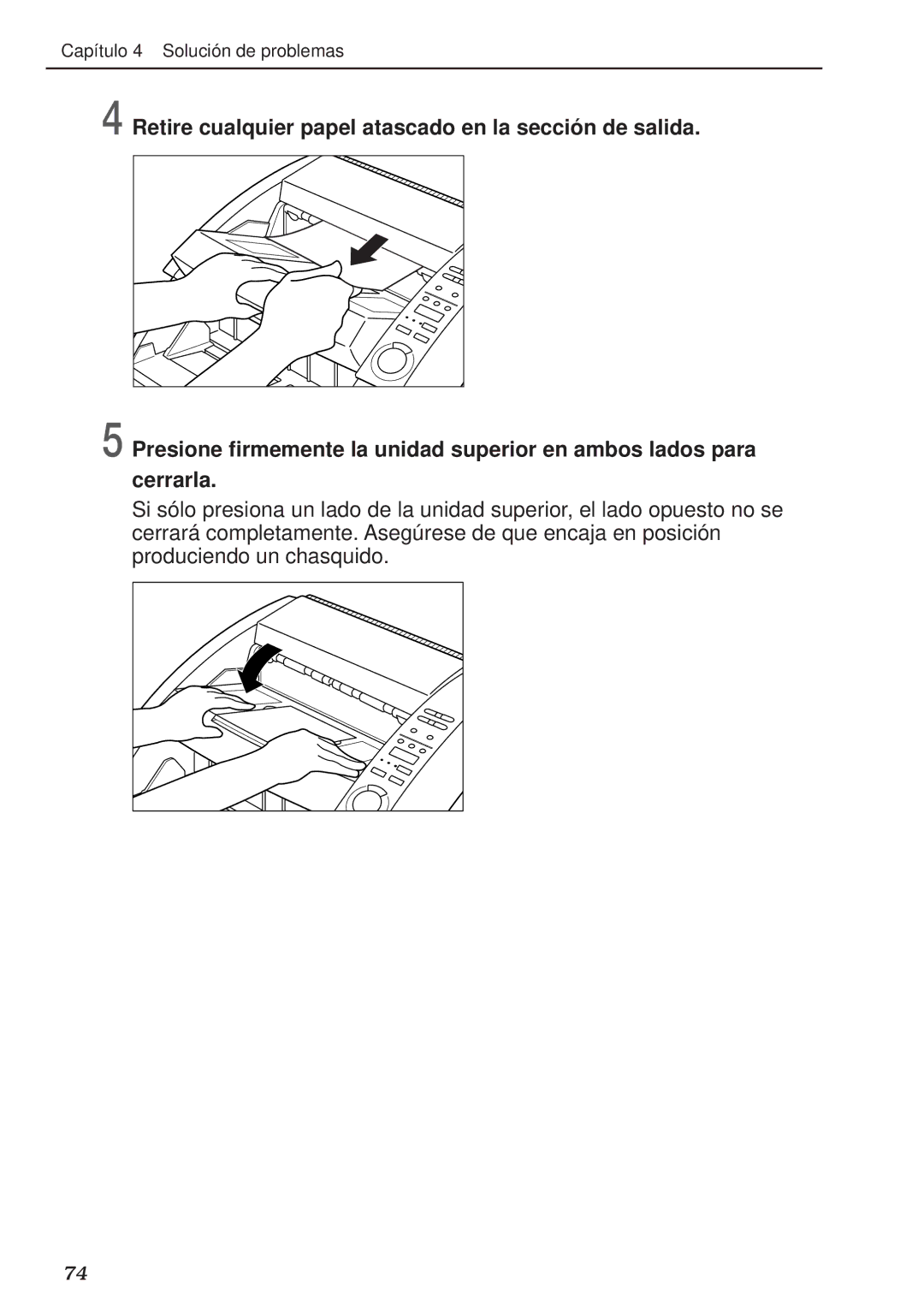 Canon DR-5020, DR-5080C manual Capítulo 4 Solución de problemas 