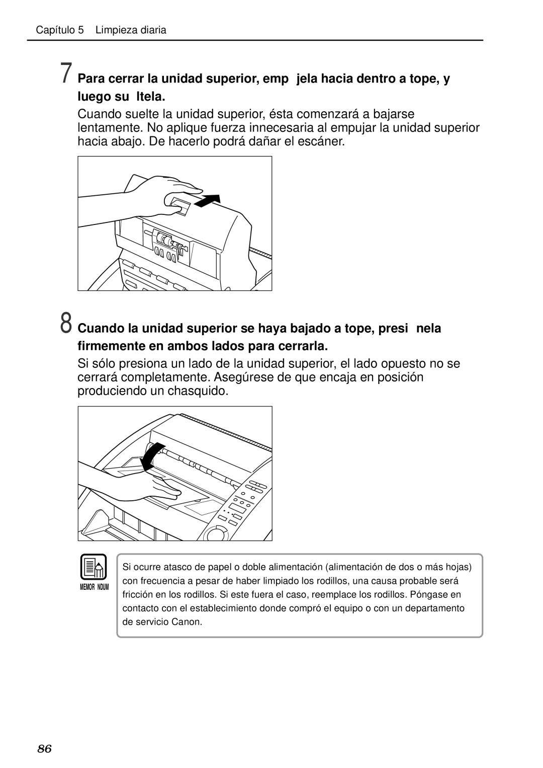 Canon DR-5020, DR-5080C manual Memorá Ndum 