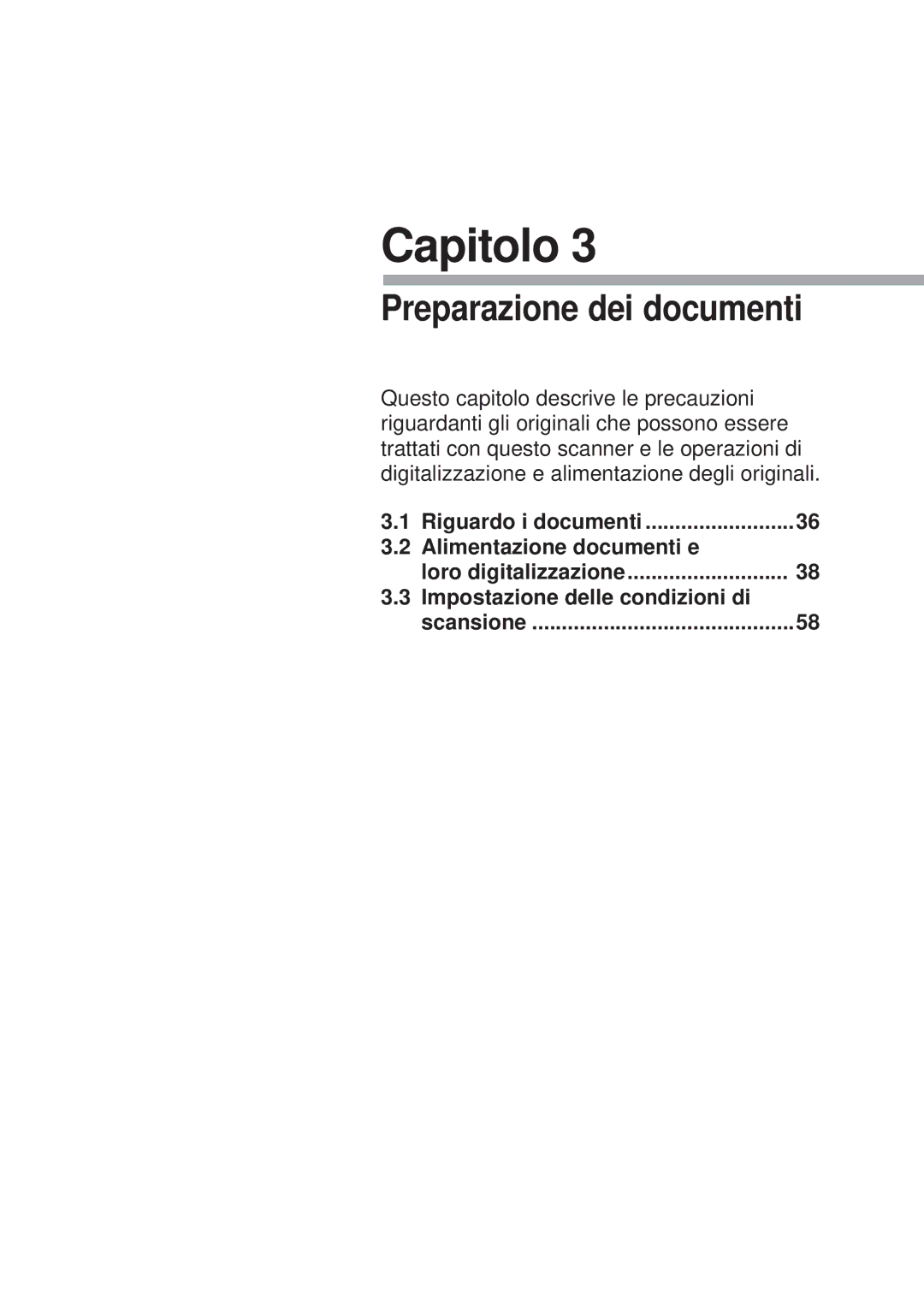 Canon DR-5080C, DR-5020 manual Capitolo, Preparazione dei documenti 