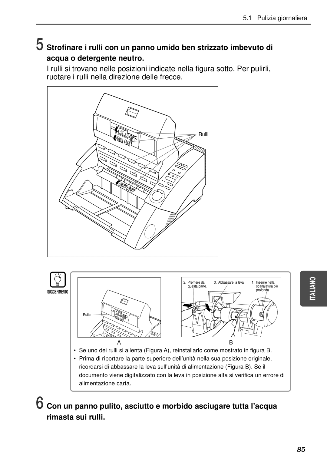 Canon DR-5080C, DR-5020 manual Rulli 