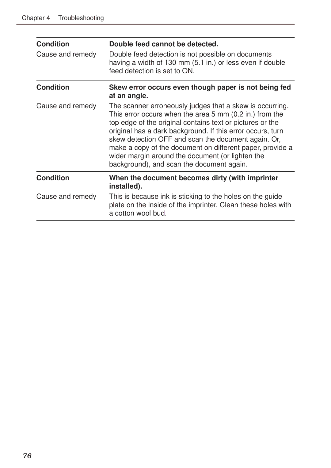 Canon DR-5020, DR-5080C manual Condition Double feed cannot be detected, At an angle 