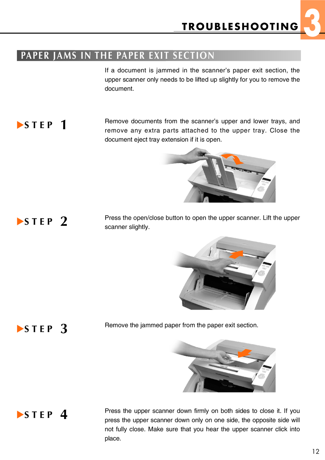 Canon DR-6080 manual Paper Jams in the Paper Exit Section 