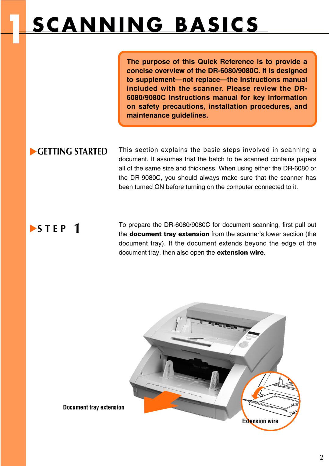 Canon DR-6080 manual Scanning Basics 