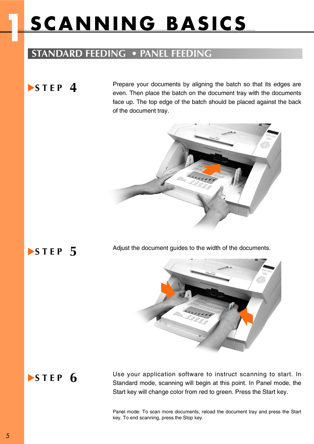 Canon DR-6080 manual Standard Feeding Panel Feeding 