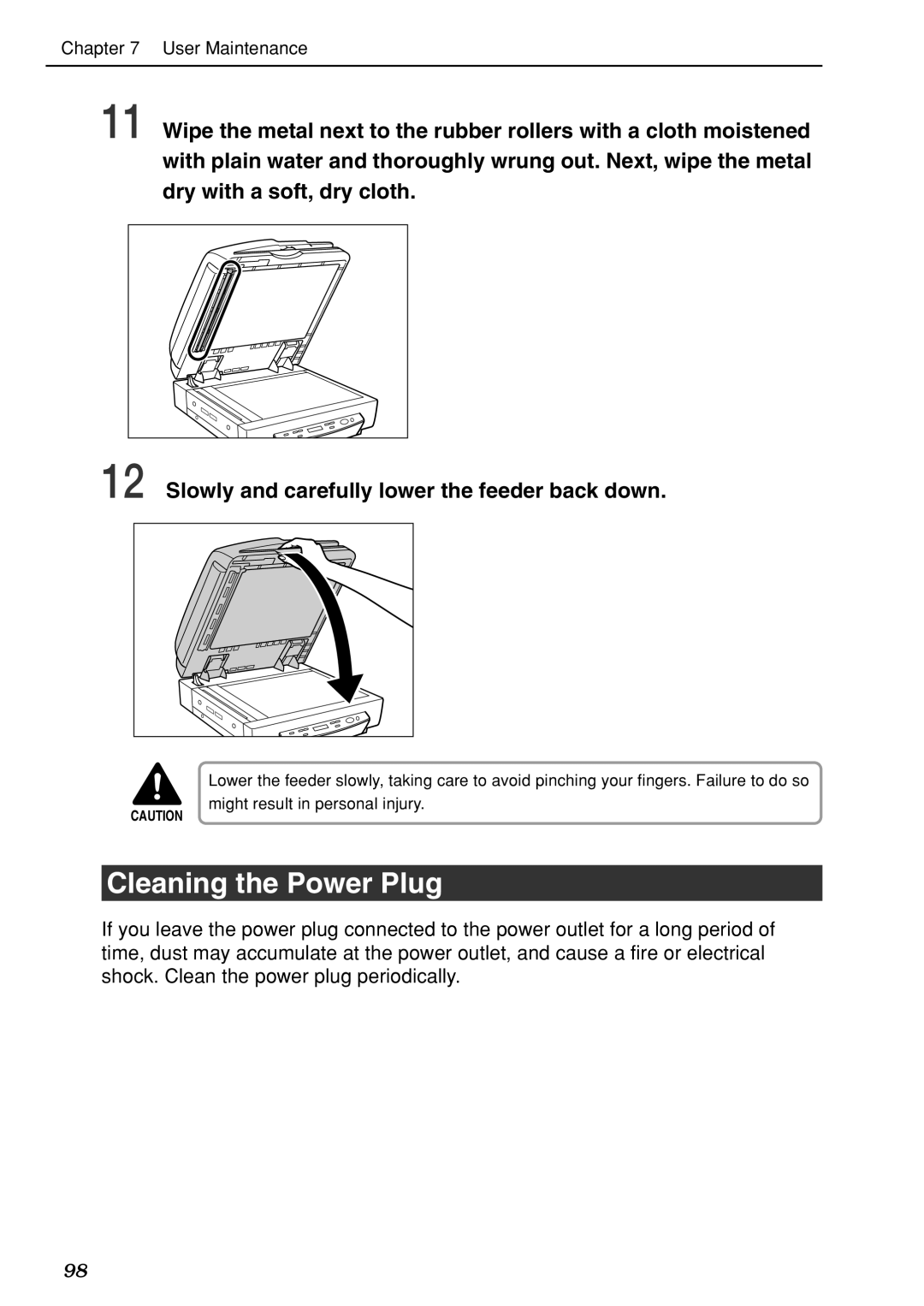 Canon DR-7080C manual Cleaning the Power Plug 