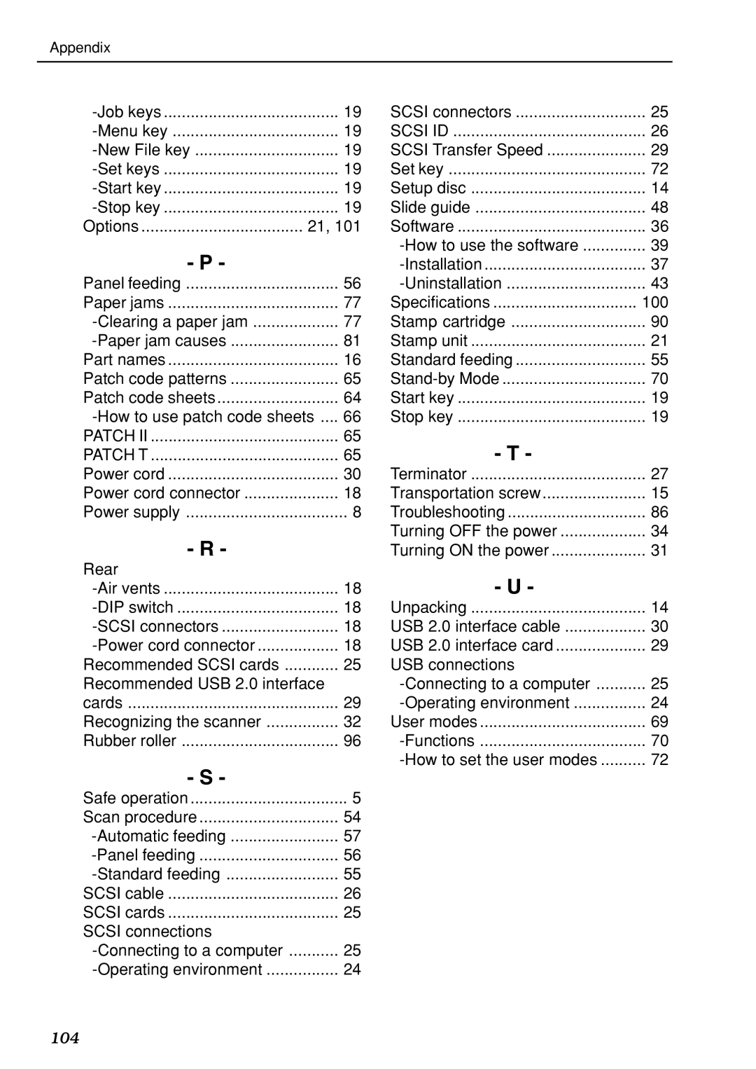 Canon DR-7080C manual Patch 