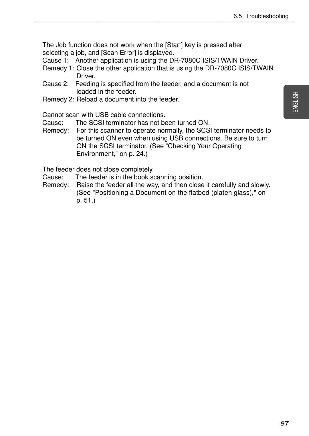 Canon DR-7080C manual Remedy 2 Reload a document into the feeder 