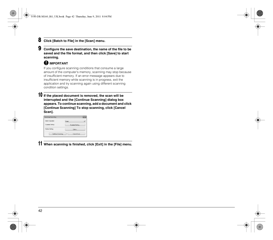 Canon manual DR-M160RGUK.book Page 42 Thursday, June 9, 2011 804 PM 