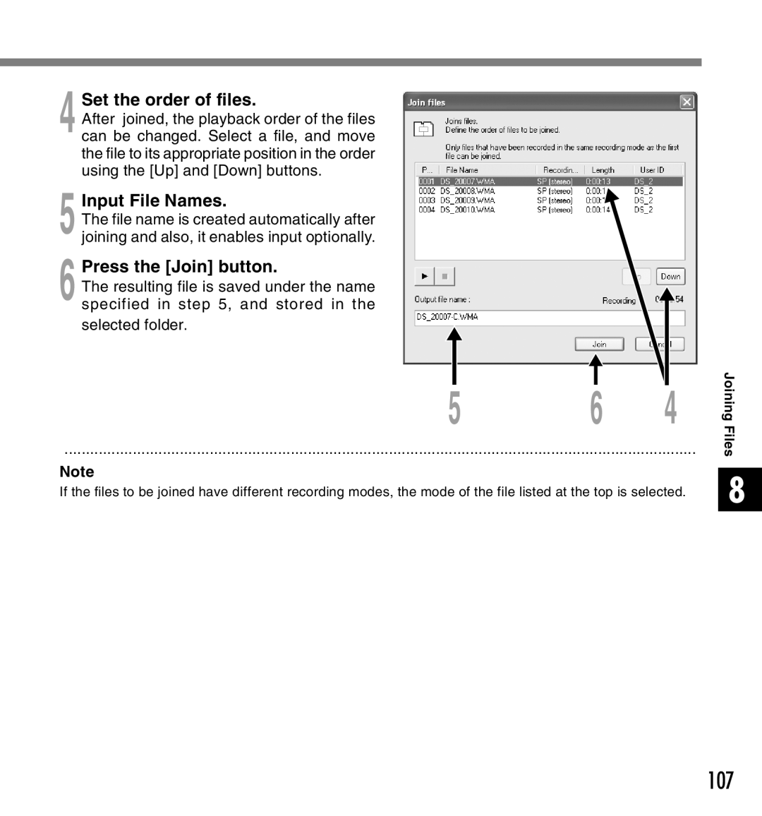 Canon DS-2 manual Set the order of files, Selected folder 