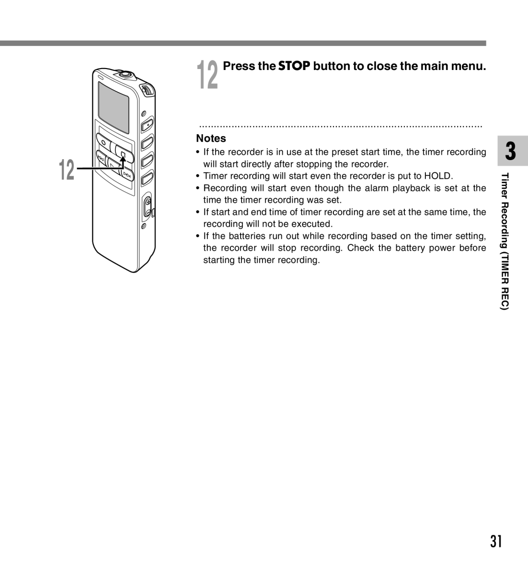 Canon DS-2 manual Press the Stop button to close the main menu 