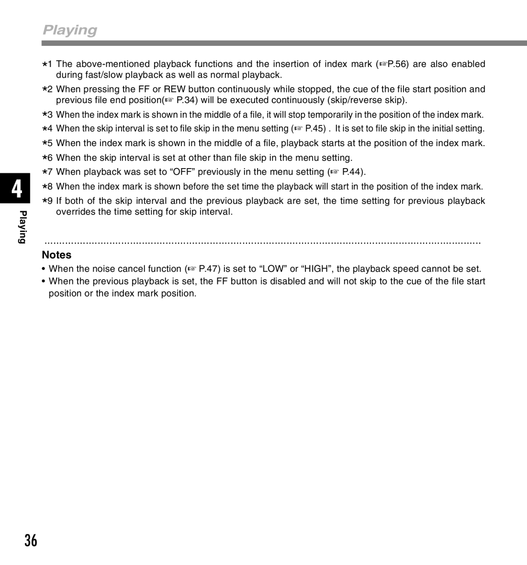 Canon DS-2 manual Playing 