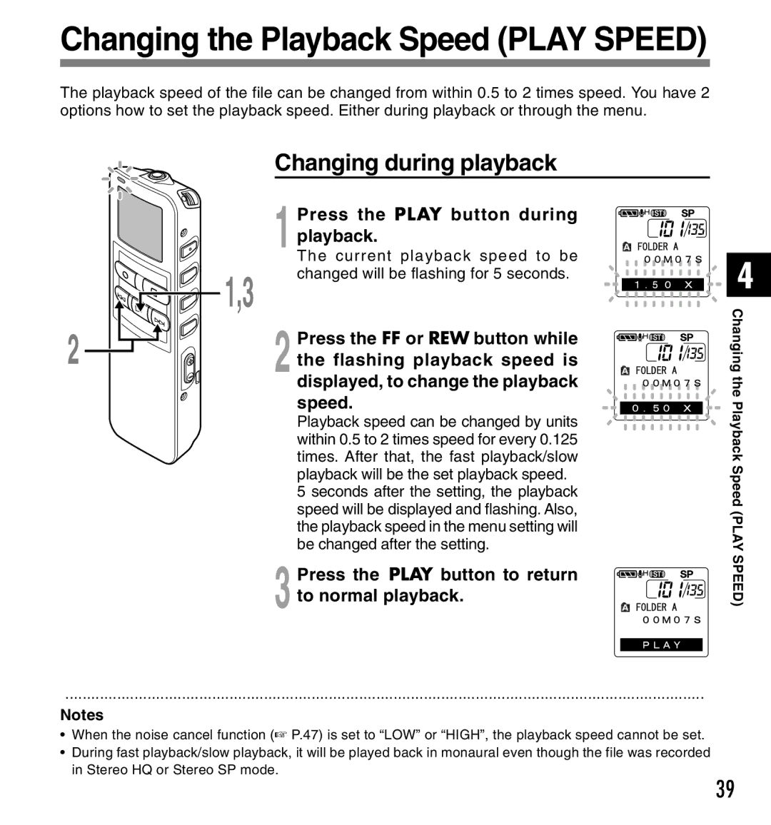 Canon DS-2 manual Changing during playback 