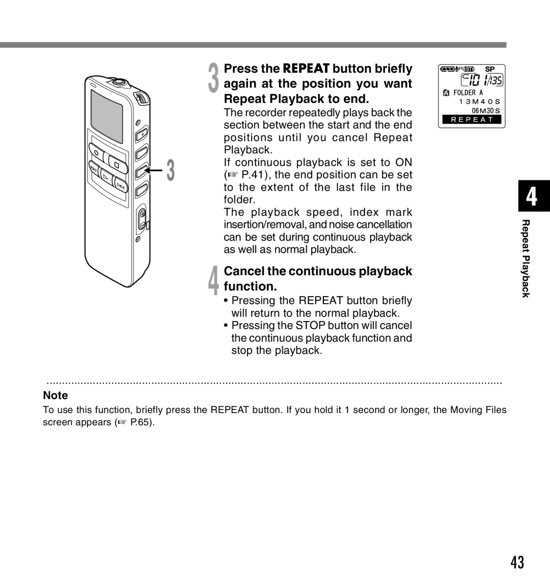 Canon DS-2 manual Cancel the continuous playback function 