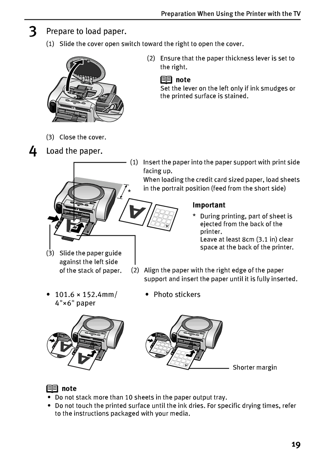 Canon DS700 manual Prepare to load paper, Load the paper, 101.6 × 152.4mm Photo stickers ×6 paper 