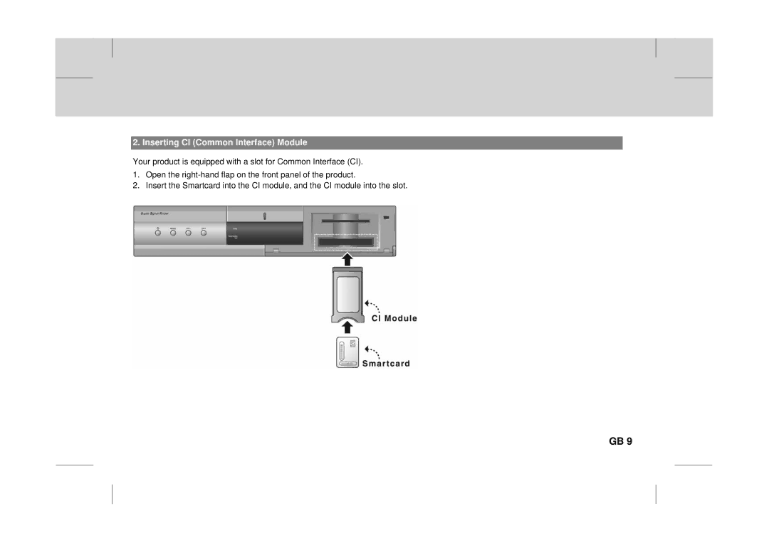 Canon DT 9500 CI user manual Inserting CI Common Interface Module 