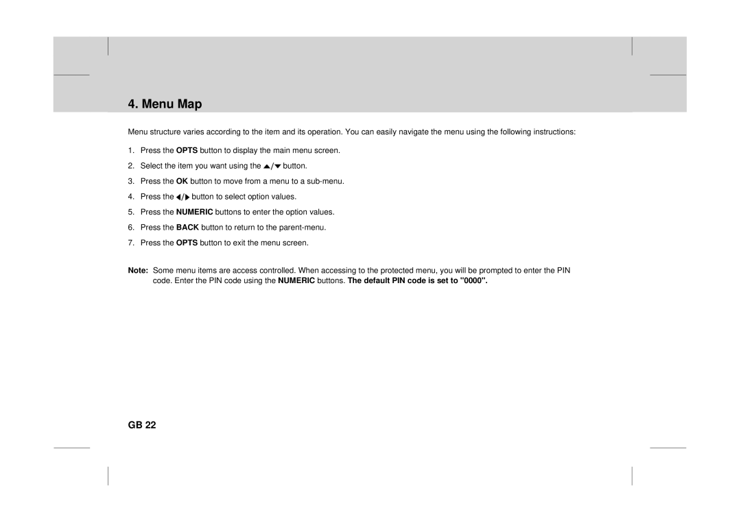 Canon DT 9500 CI user manual Menu Map 