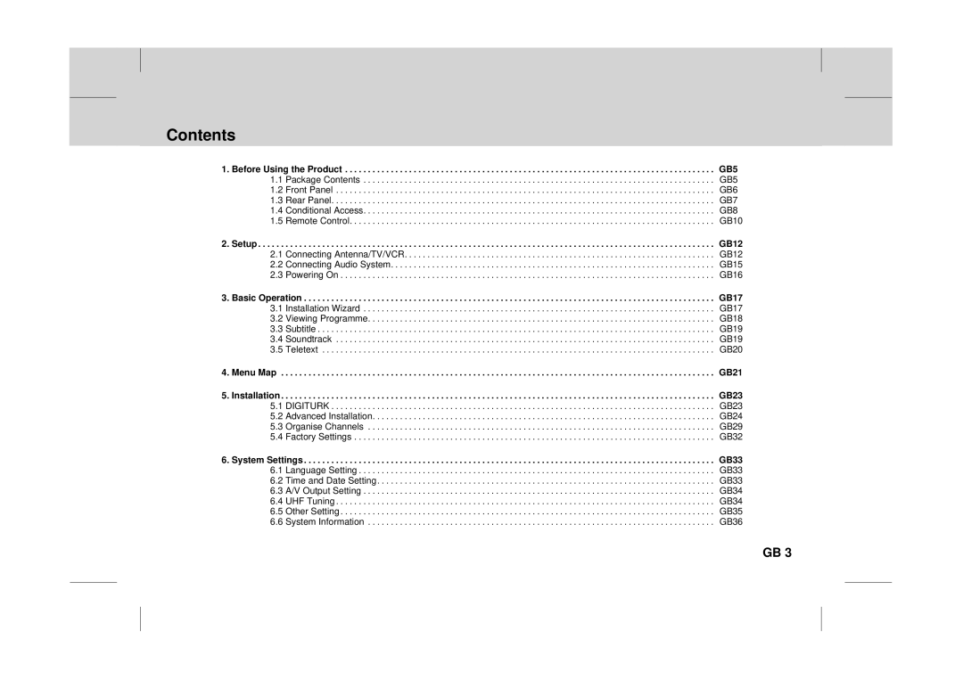 Canon DT 9500 CI user manual Contents 