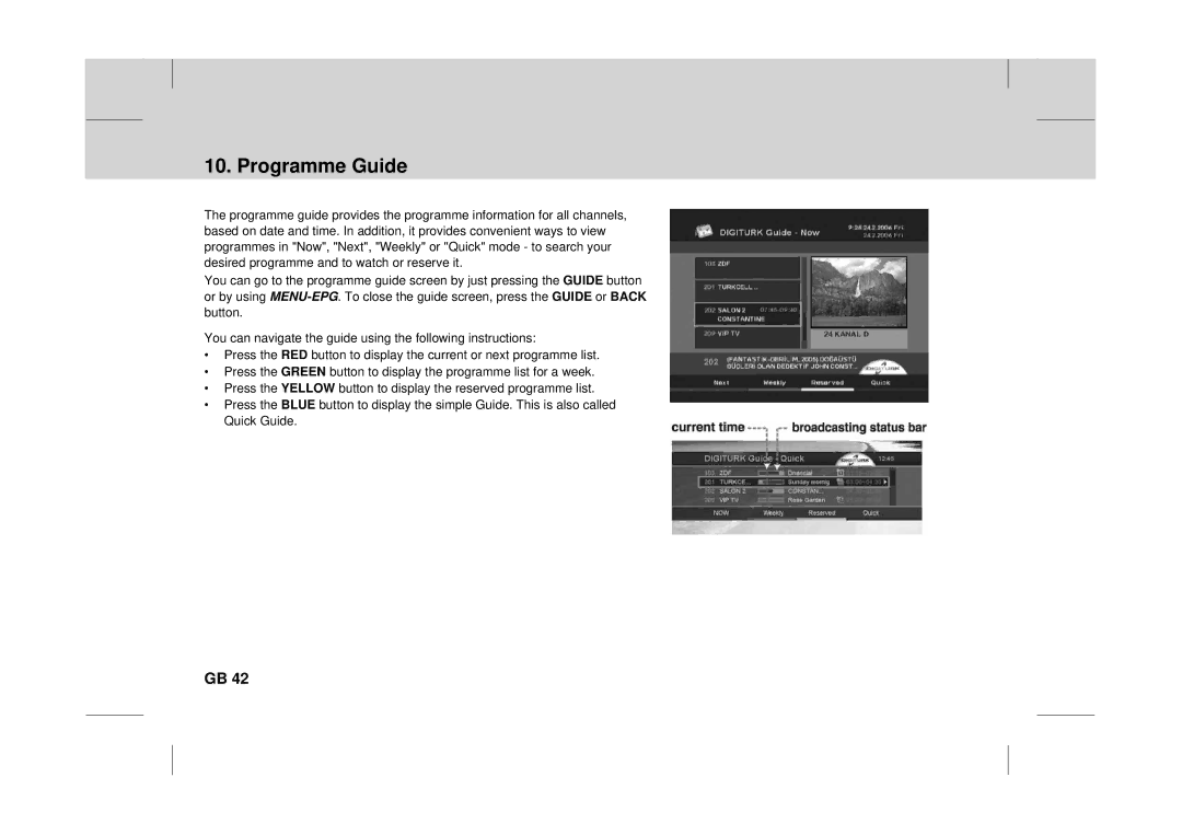 Canon DT 9500 CI user manual Programme Guide 