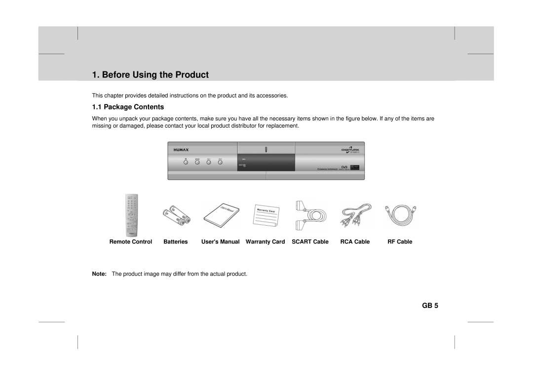 Canon DT 9500 CI user manual Before Using the Product, Package Contents 