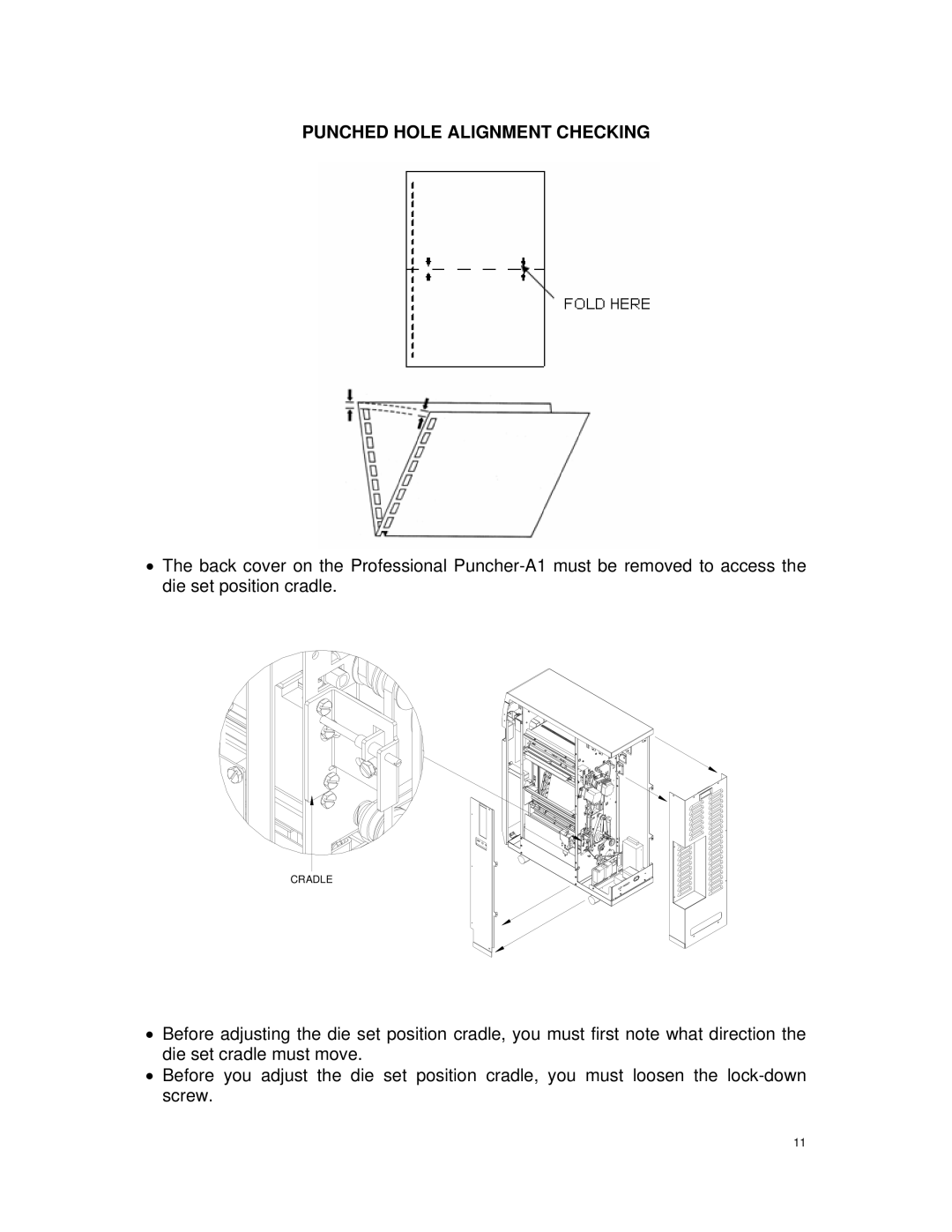 Canon DU7-1175-000 service manual Punched Hole Alignment Checking 