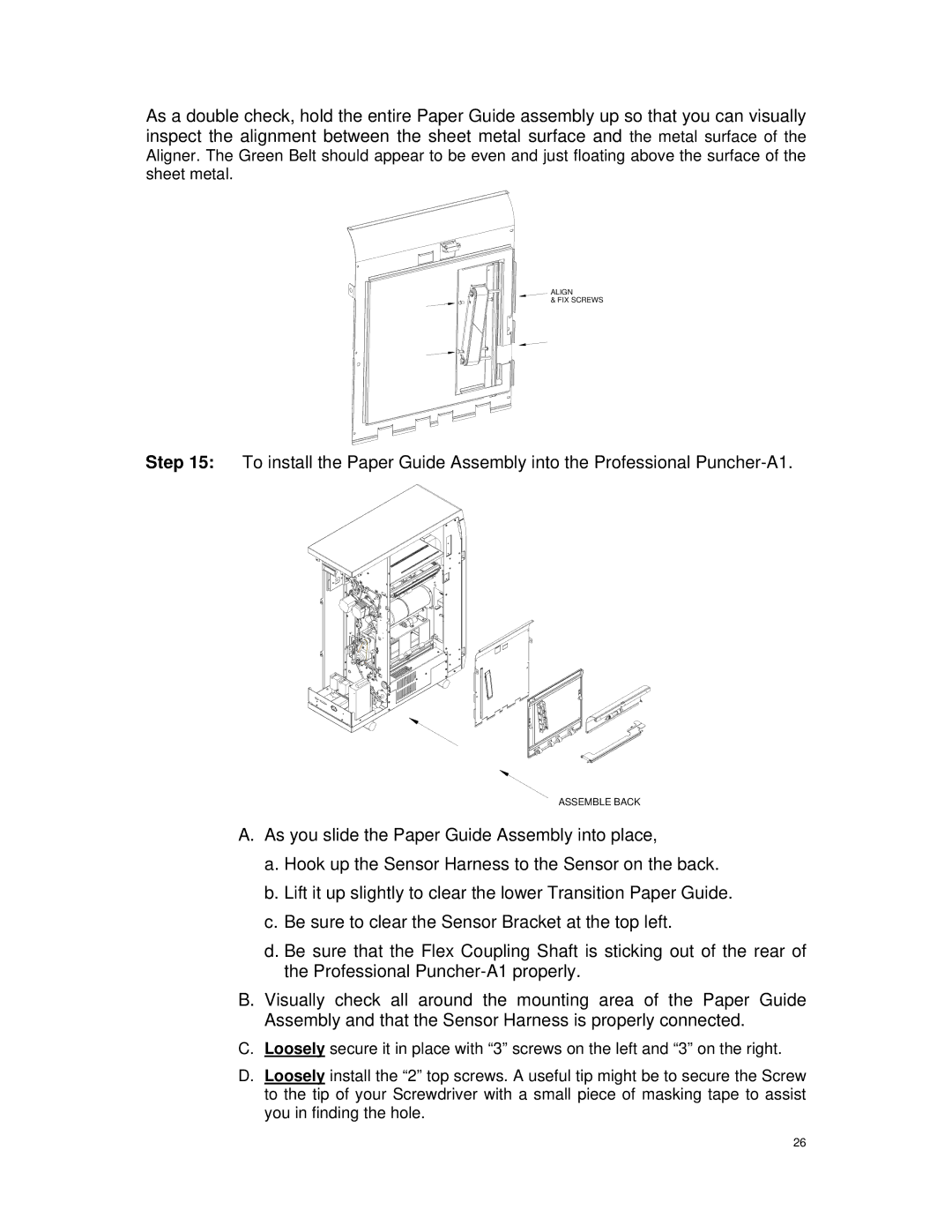 Canon DU7-1175-000 service manual Assemble Back 