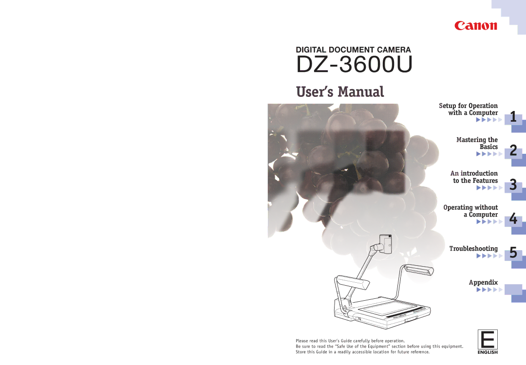 Canon DZ3600u manual DZ-3600U 