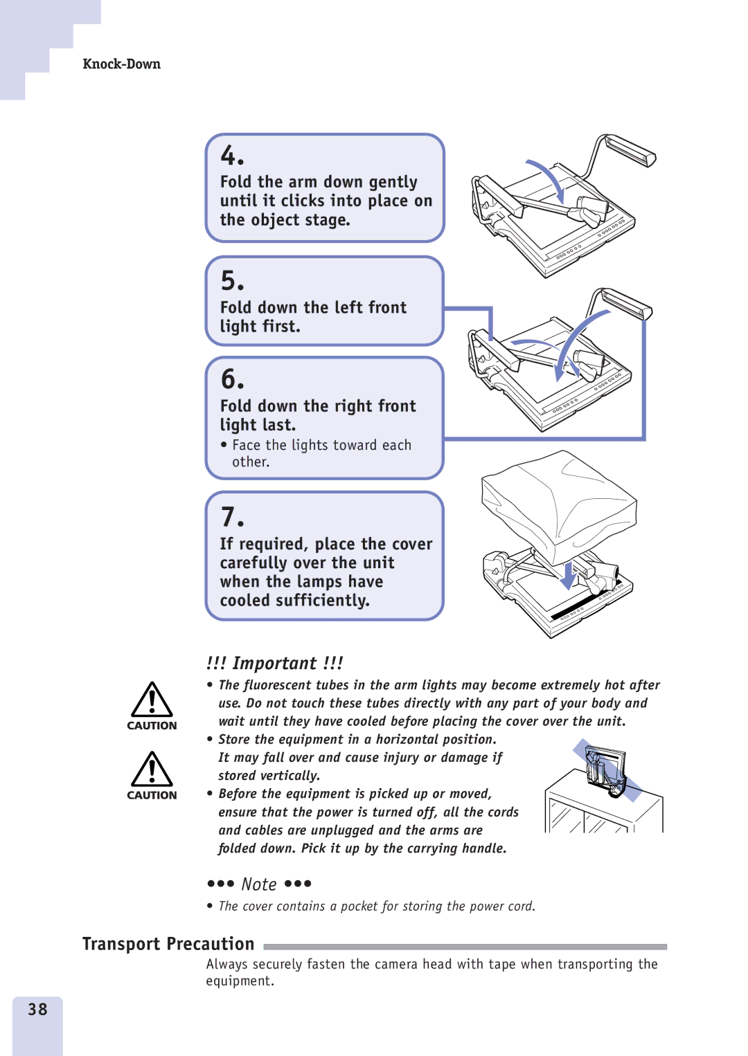 Canon DZ3600u manual Transport Precaution 