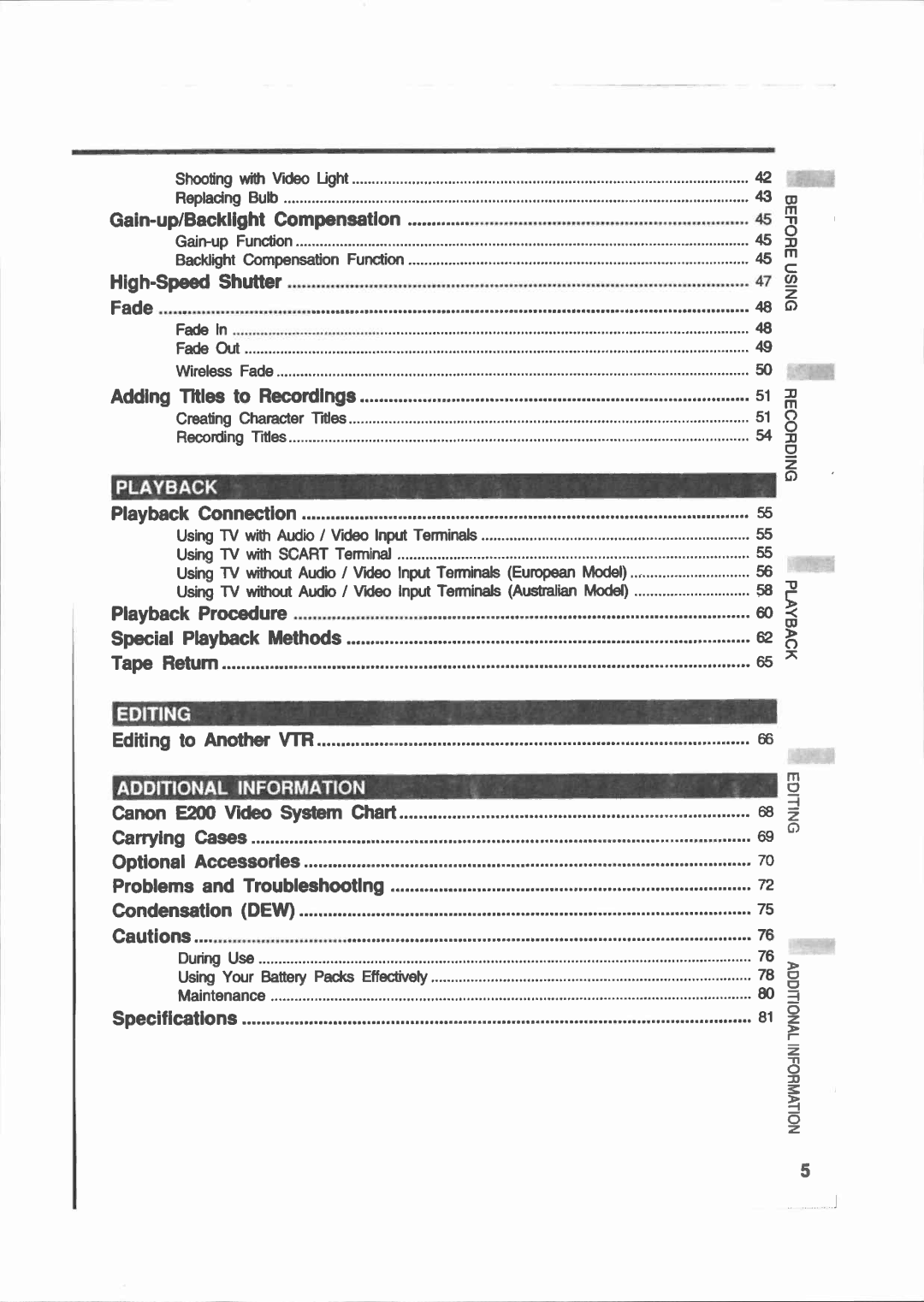 Canon E 200 manual 