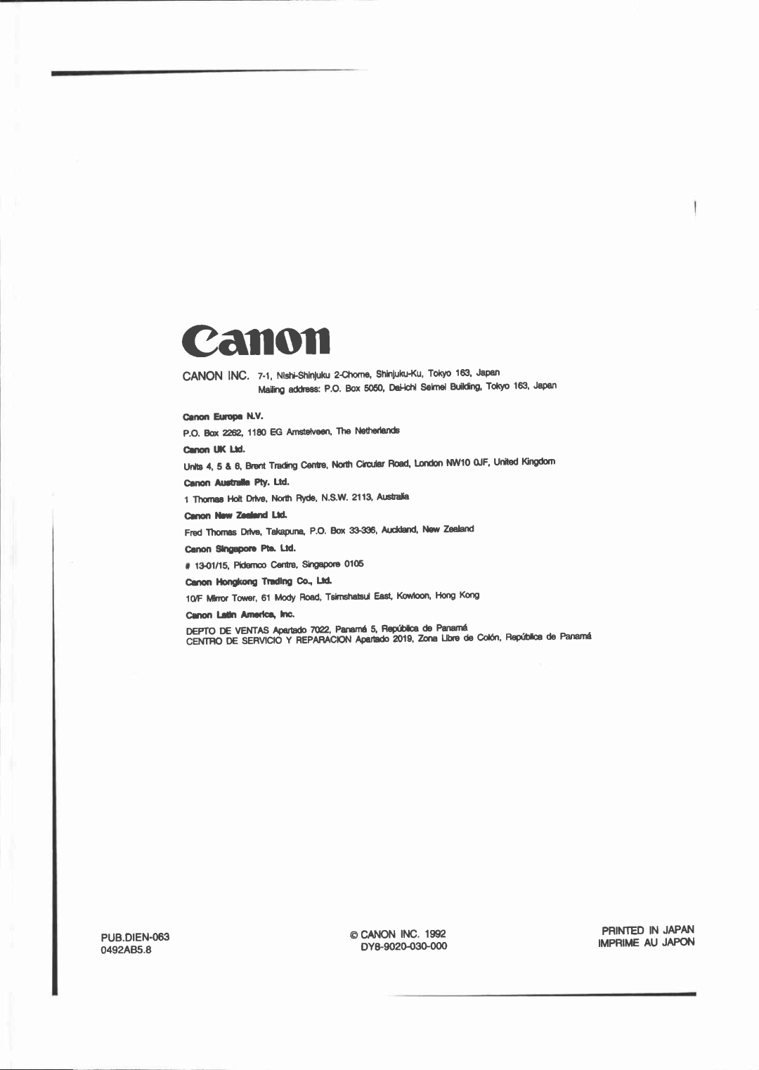 Canon E 200 manual 