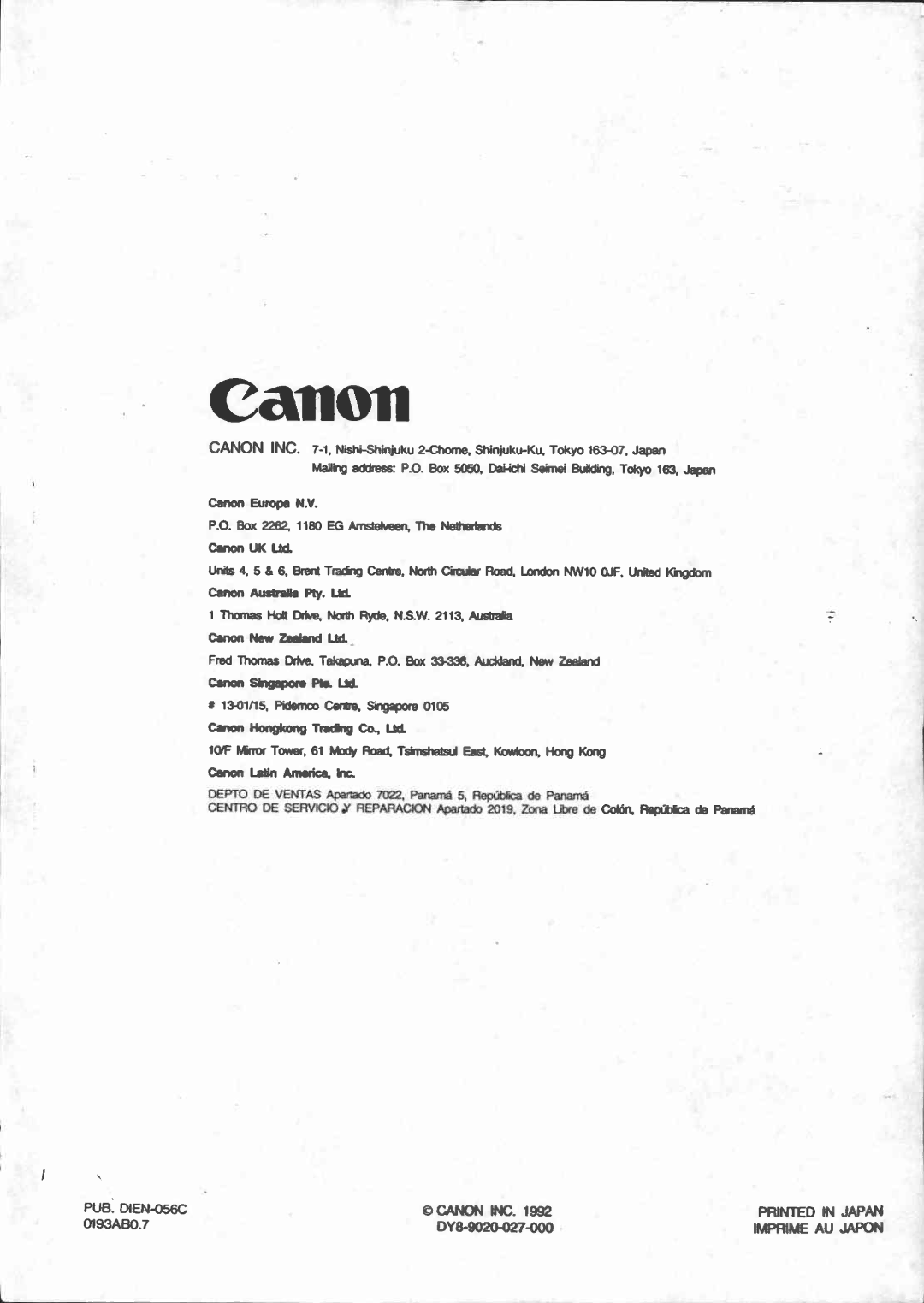 Canon E 250 manual 