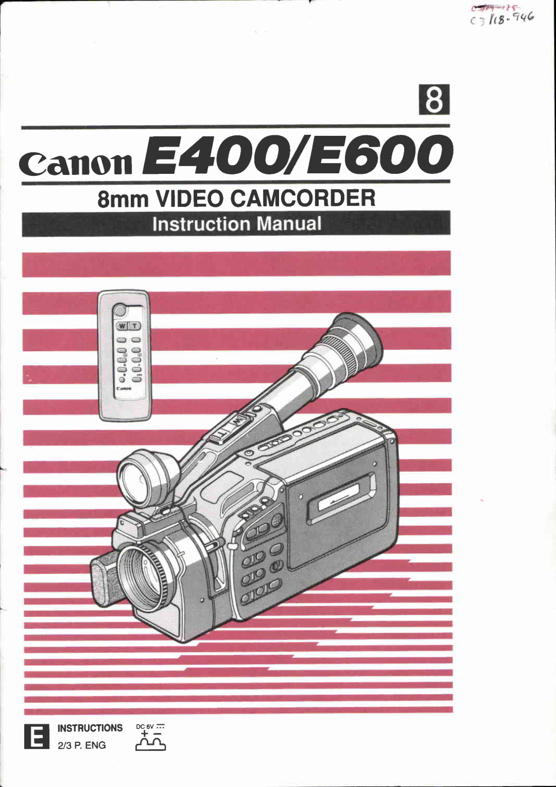 Canon E 600, E 400 manual 