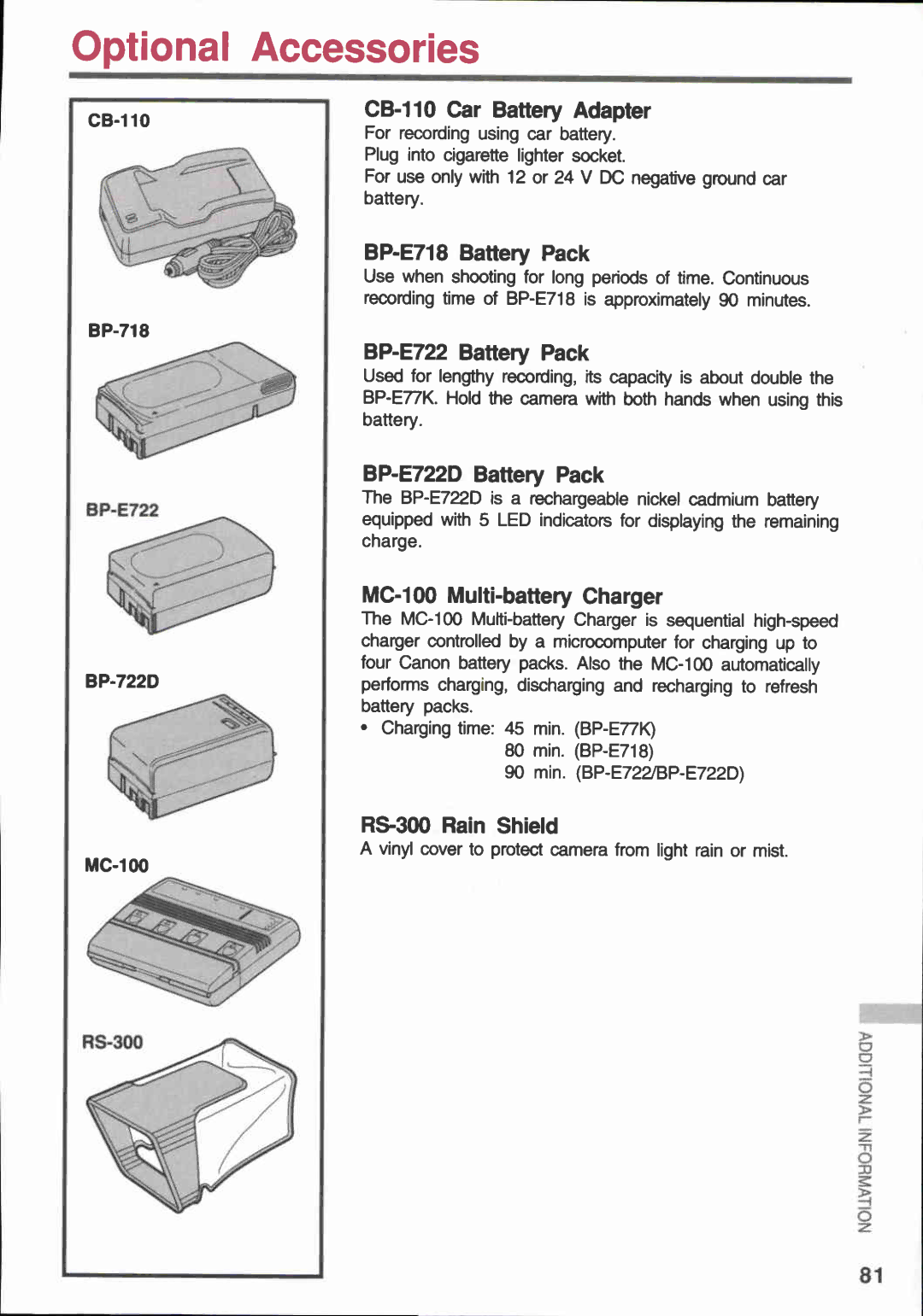 Canon E 600, E 400 manual 