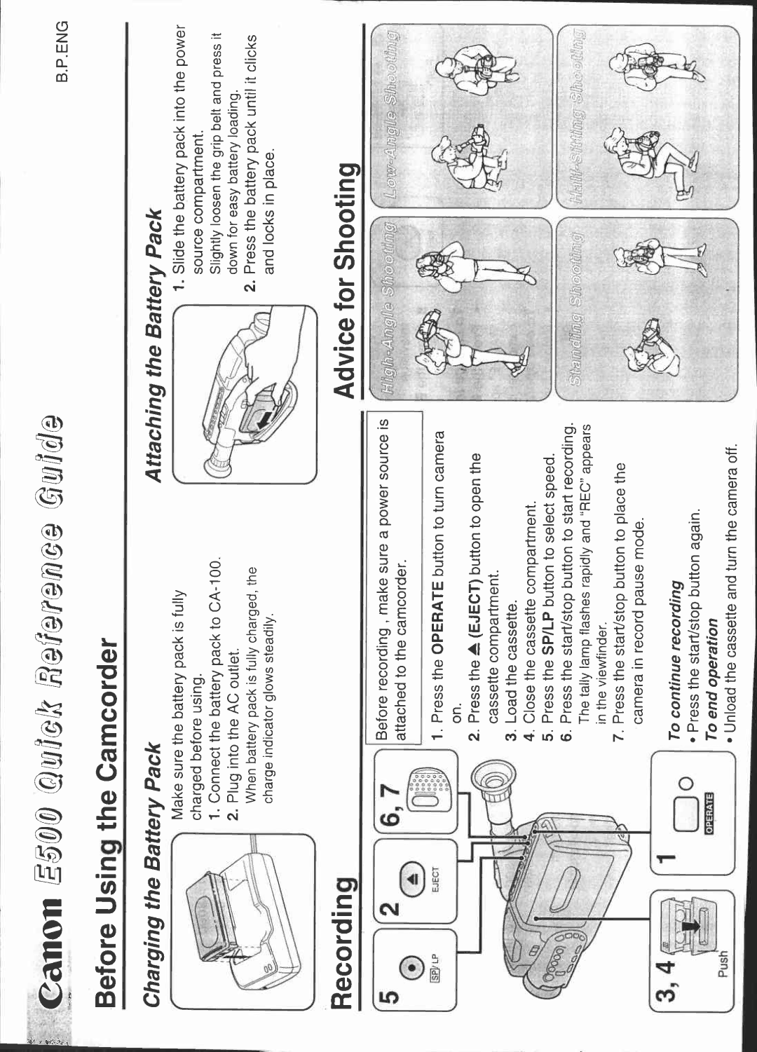 Canon E 500 manual 