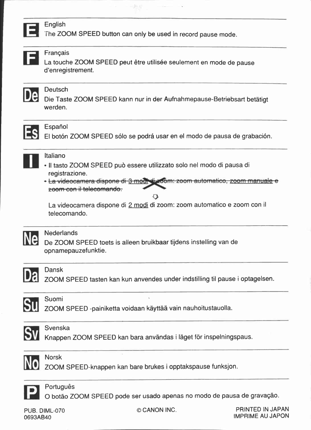 Canon E 500 manual 