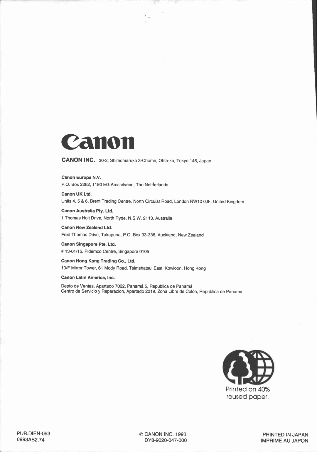 Canon E 700 manual 