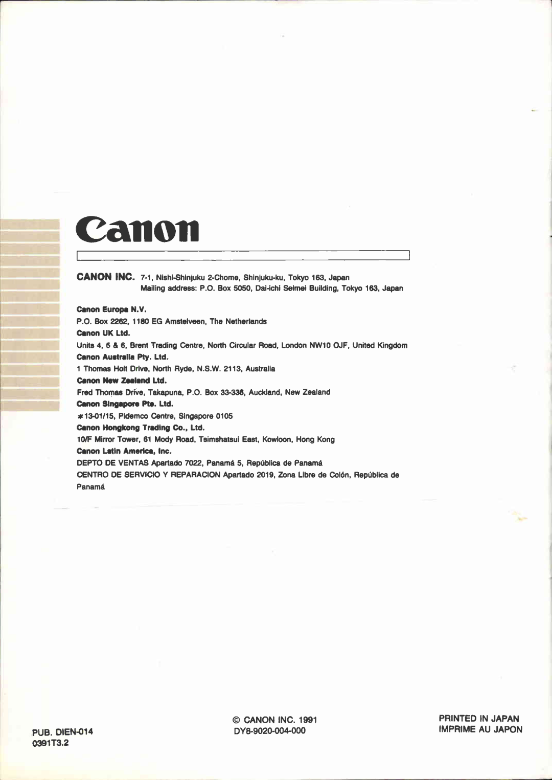 Canon E850 manual 