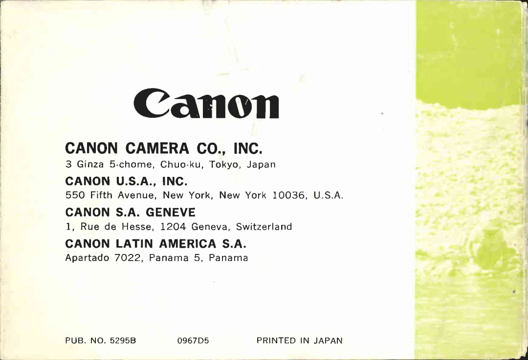 Canon EE28 manual 