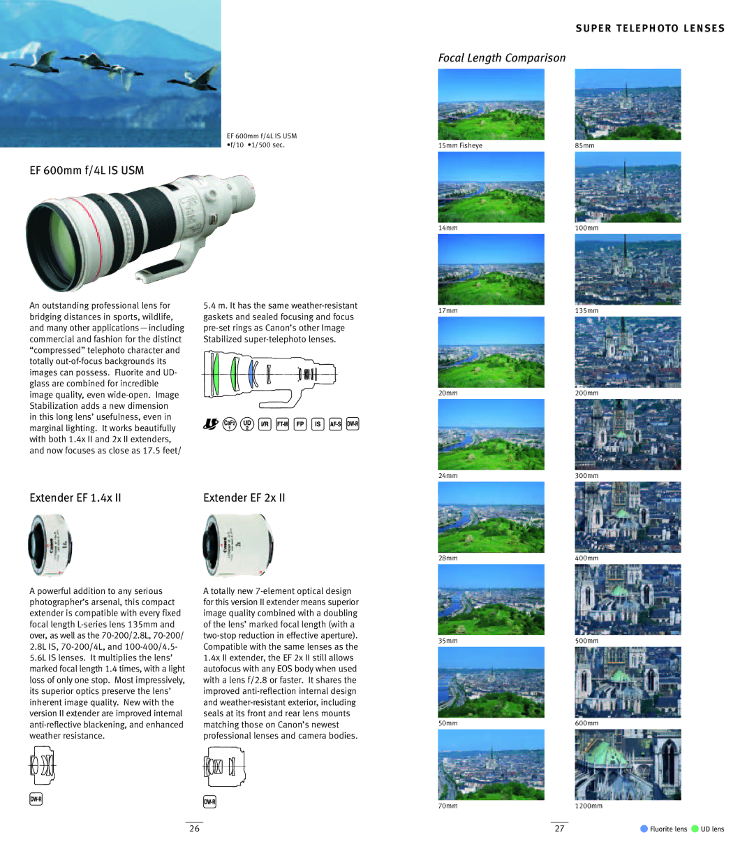 Canon EF Lenses manual EF 600mm f/4L is USM, Extender EF 2x 