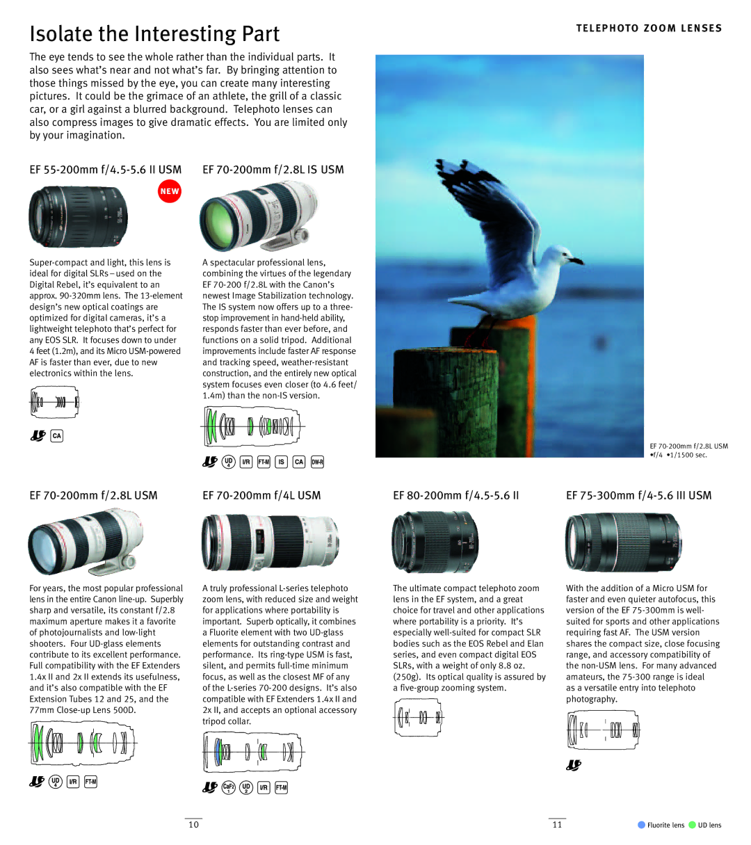 Canon EF Lenses manual Isolate the Interesting Part, EF 55-200mm f/4.5-5.6 II USM EF 70-200mm f/2.8L is USM 