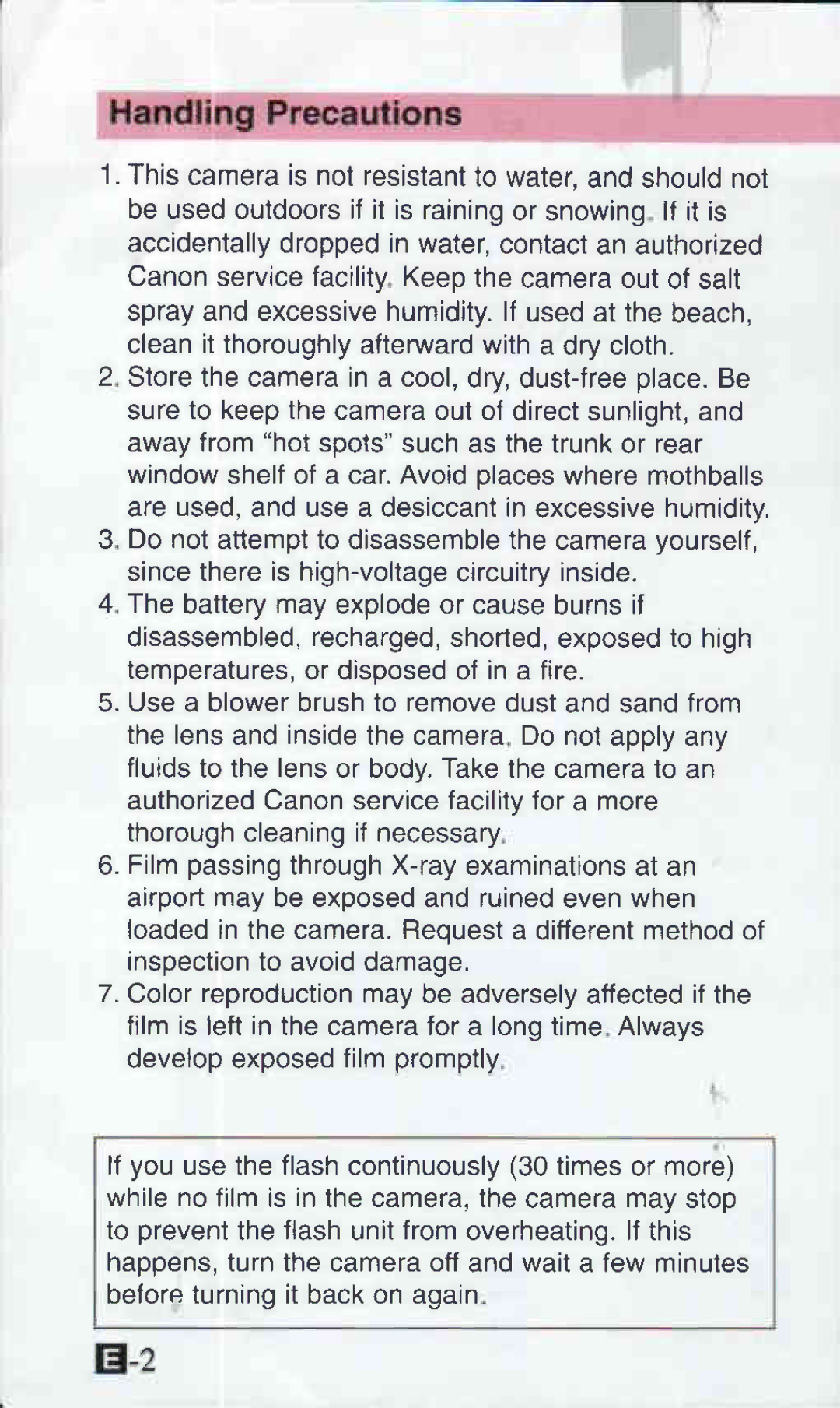 Canon ELPH 2 manual 