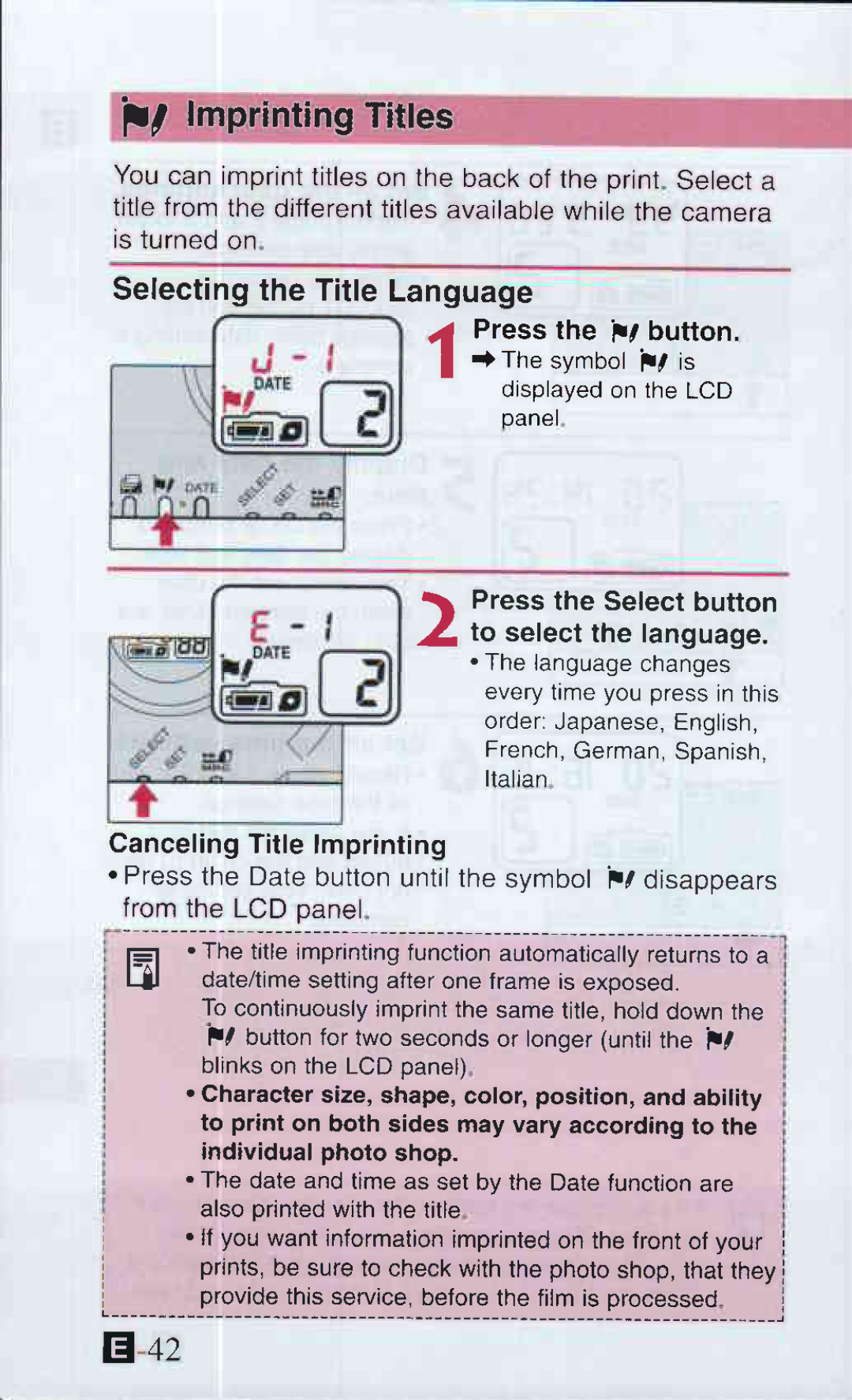 Canon ELPH 2 manual 