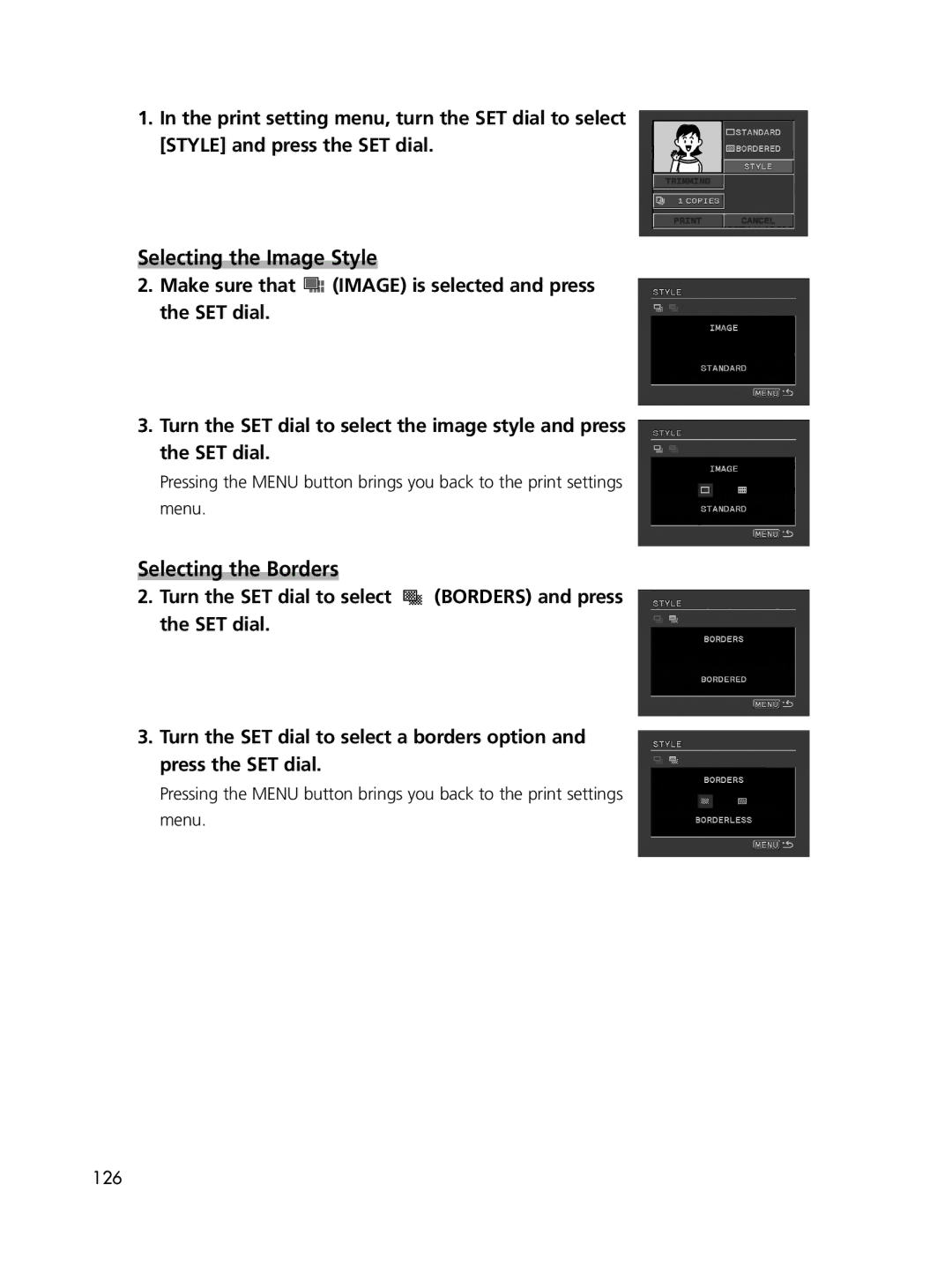 Canon ELURA65, ELURA60, ELURA70 instruction manual Selecting the Image Style 