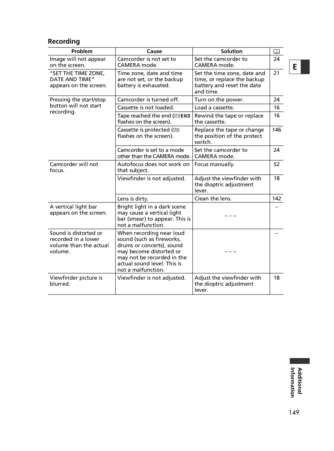 Canon ELURA70, ELURA65, ELURA60 instruction manual Recording 