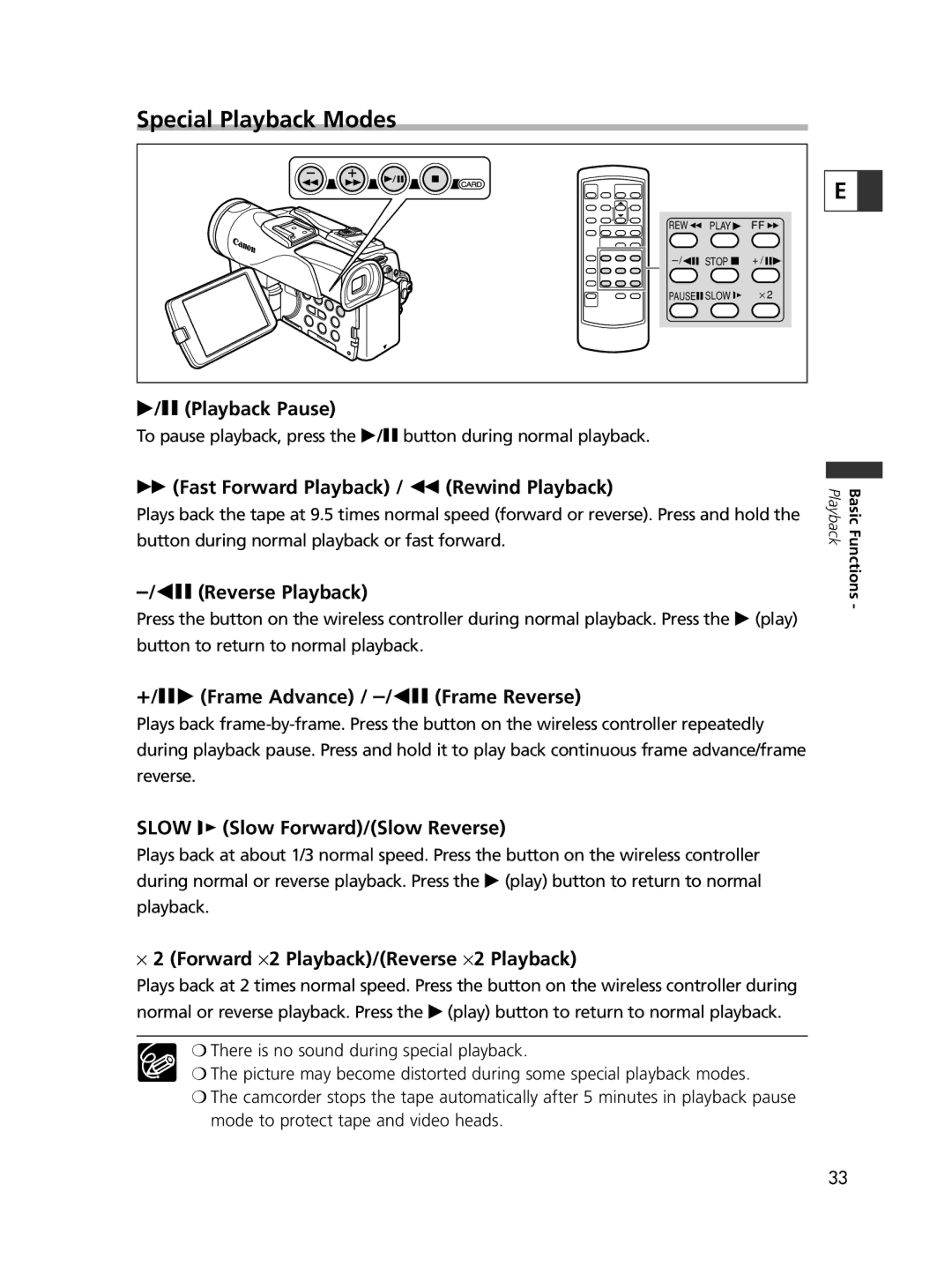 Canon ELURA65, ELURA60, ELURA70 instruction manual Special Playback Modes 