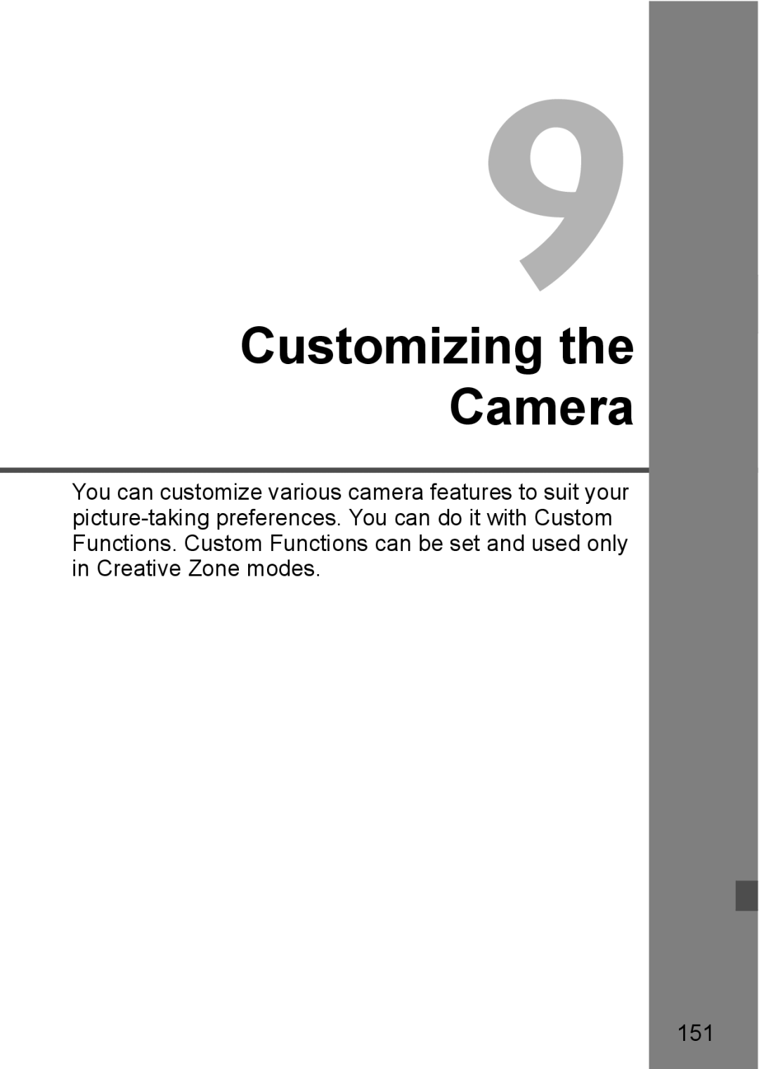 Canon EOS 1000D instruction manual Customizing Camera 