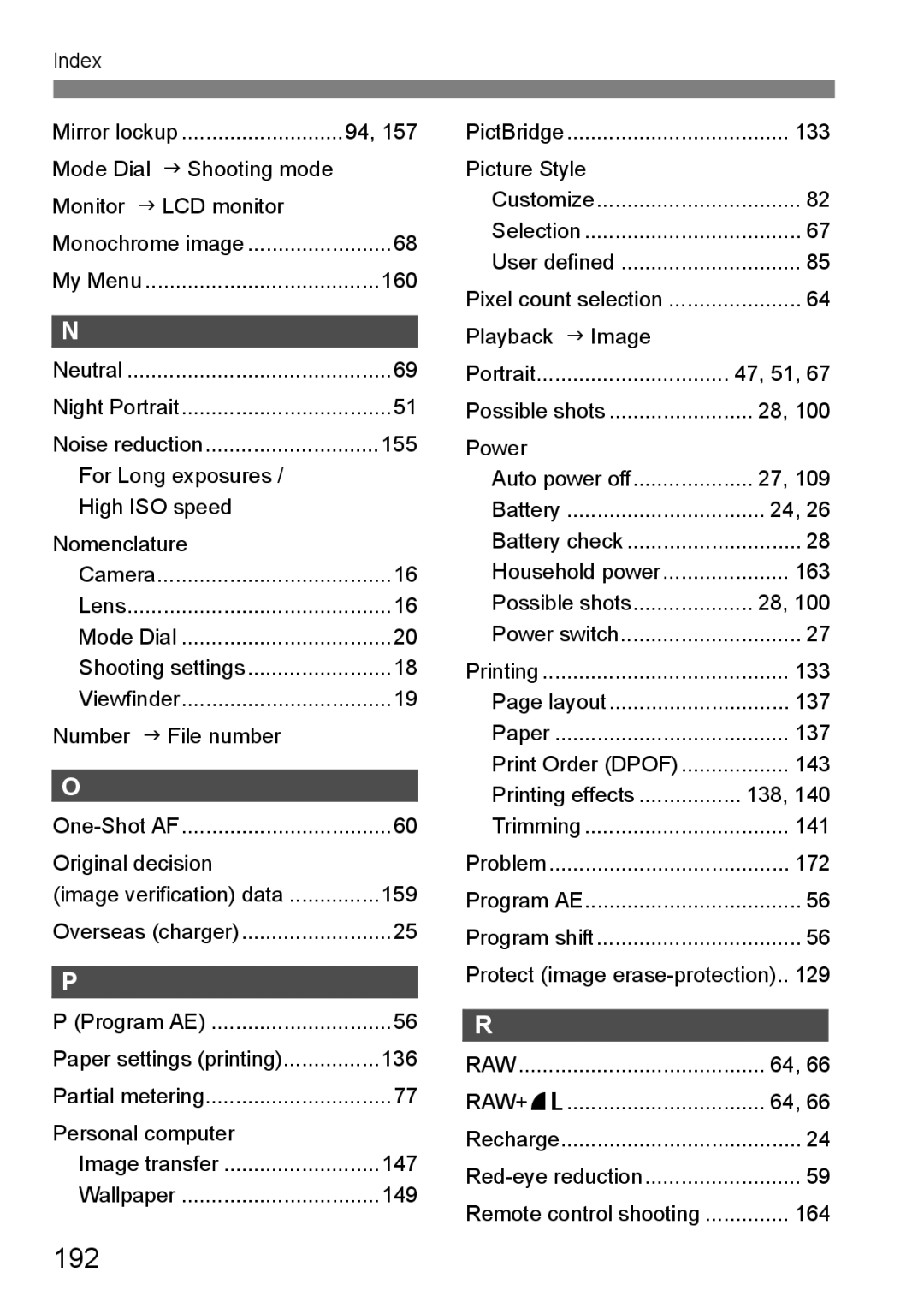 Canon EOS 1000D instruction manual 192 